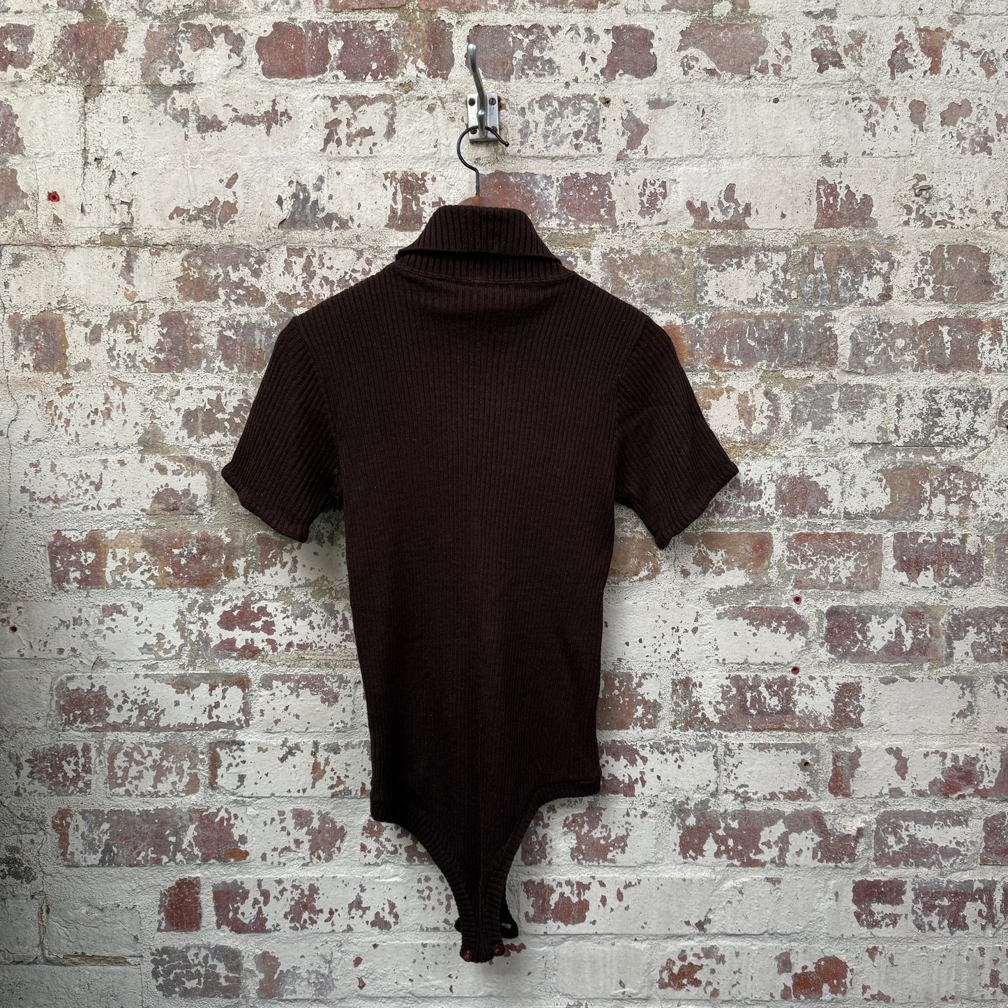 1970s Brown Knitted Body Suit