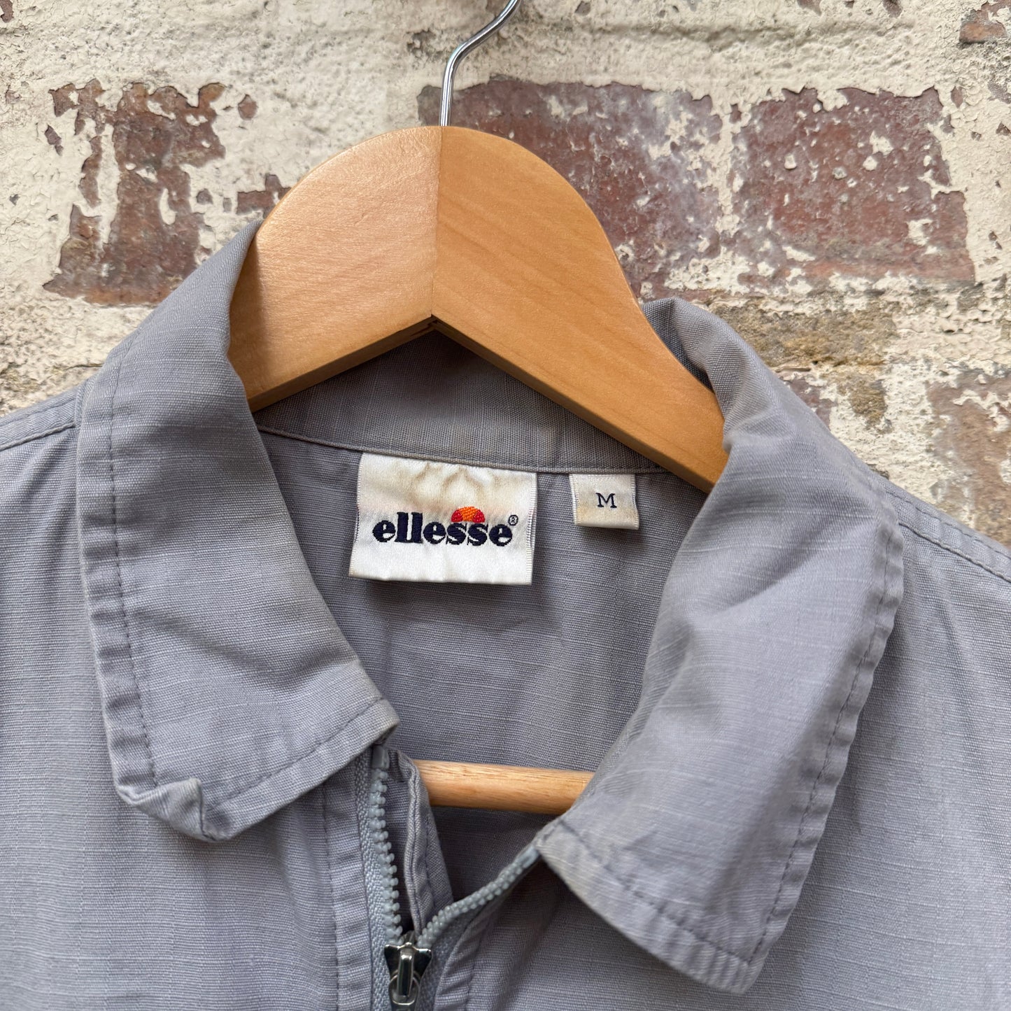 1990s Grey Ellesse Zip Shirt Top