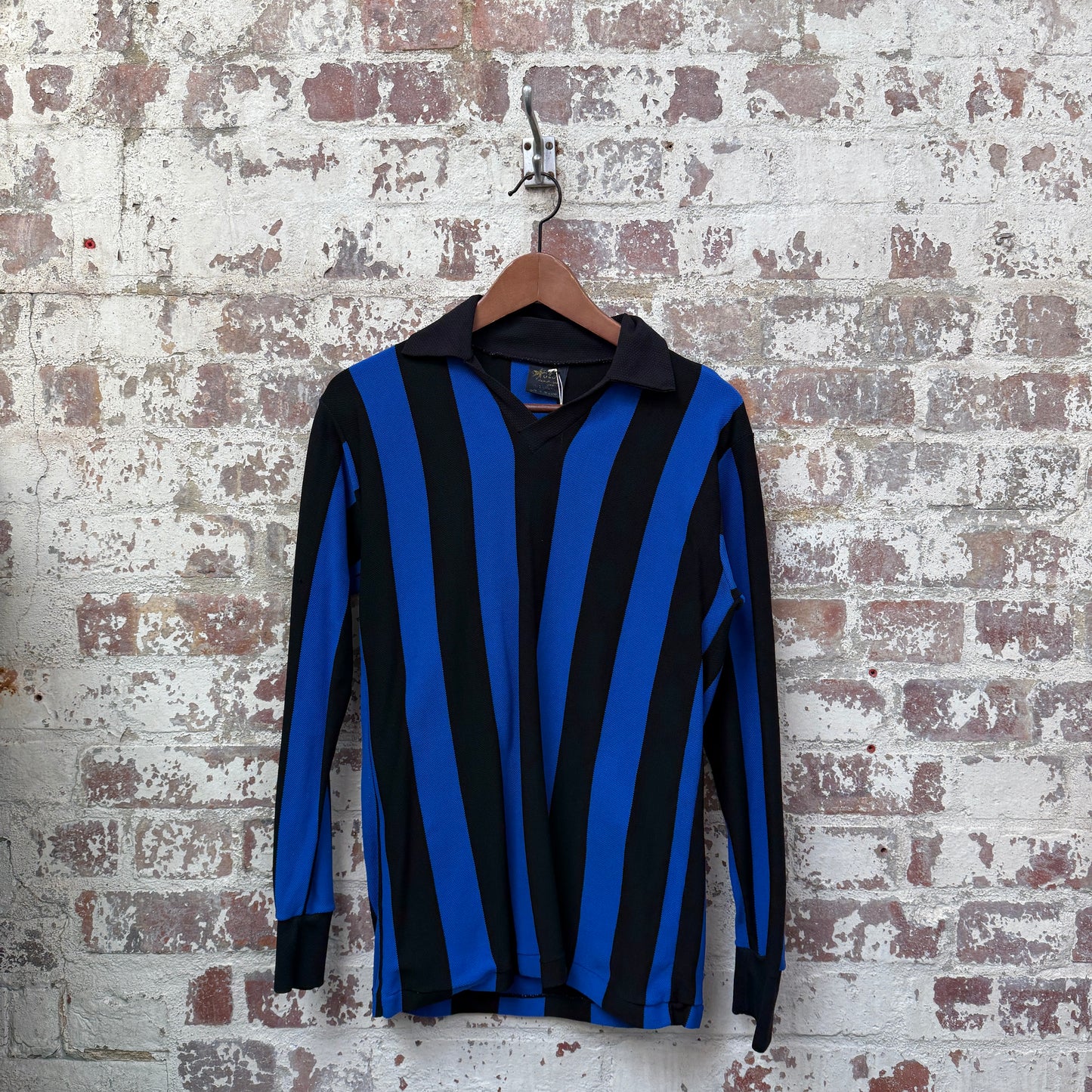 1970s Blue and Black Football Template Shirt