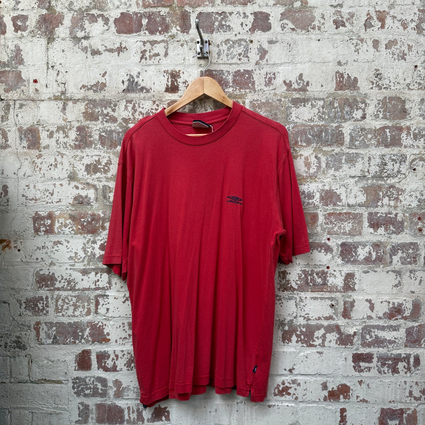 1990s Red Umbro Cotton T-Shirt