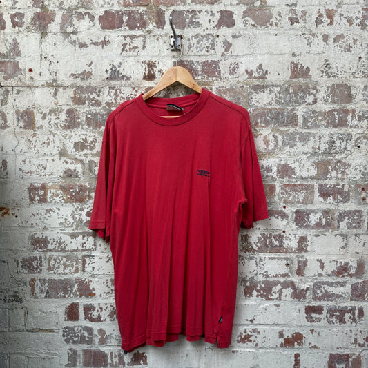 1990s Red Umbro Cotton T-Shirt