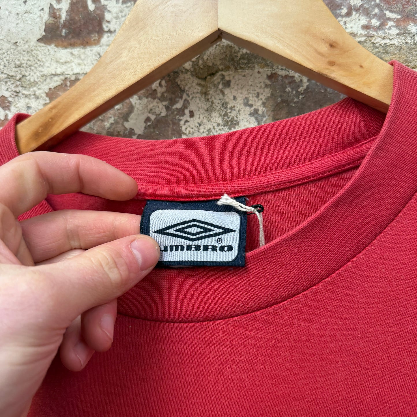 1990s Red Umbro Cotton T-Shirt