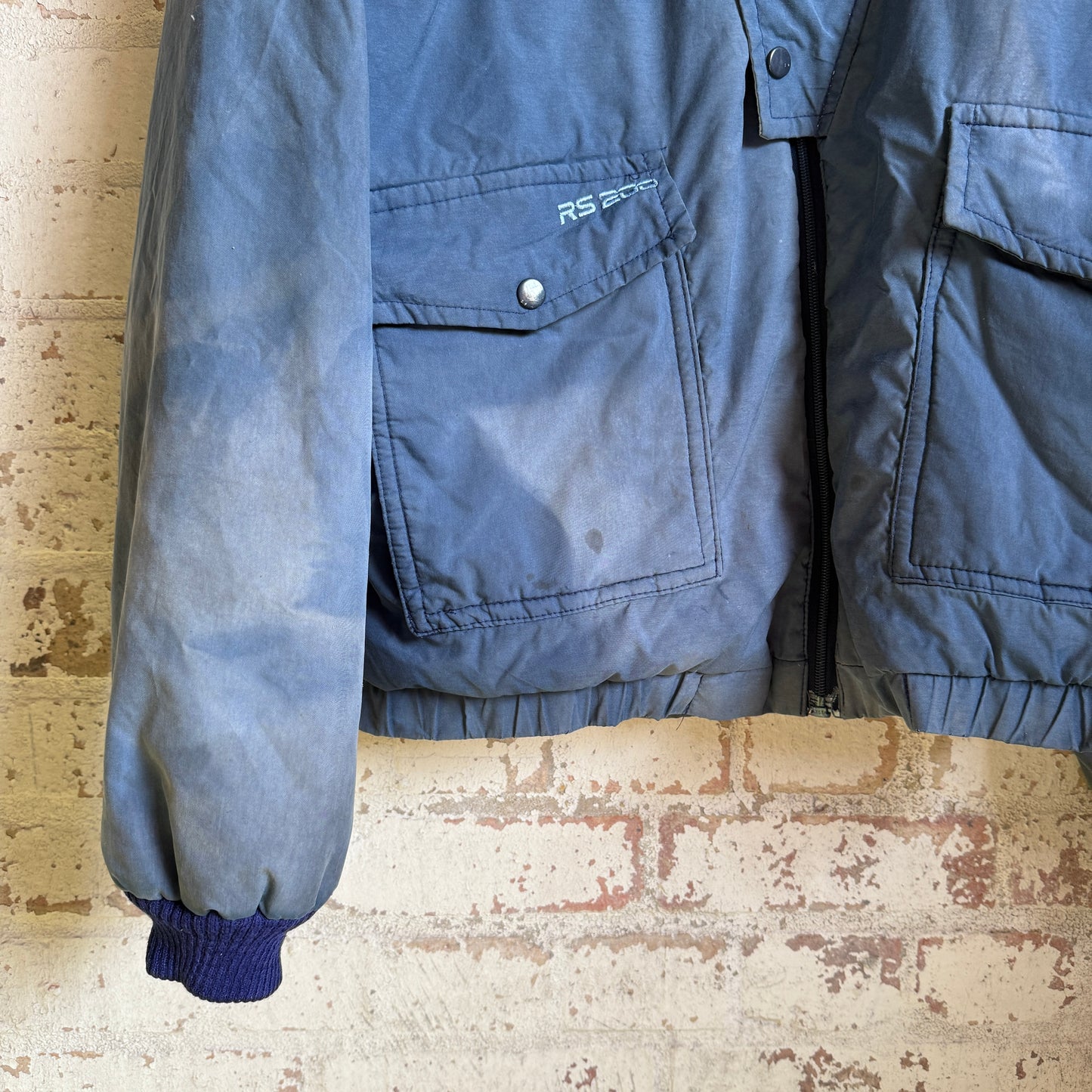 1980s Navy Faded Motorsport Jacket