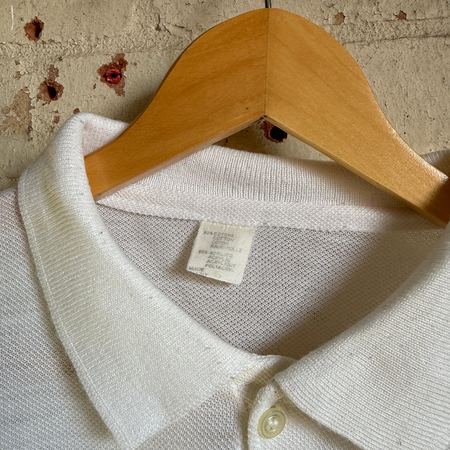 1980s White Ellesse Pocket Polo Shirt Top