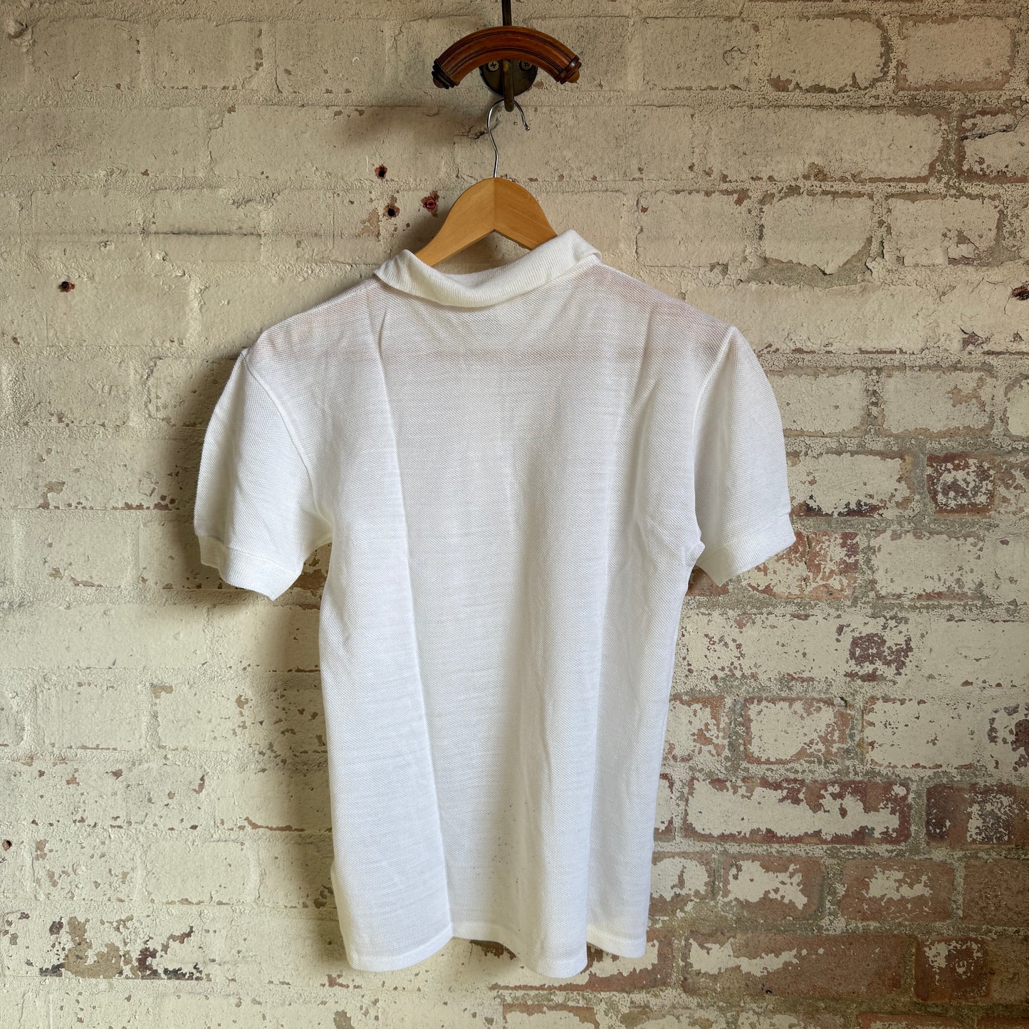 1980s White Ellesse Pocket Polo Shirt Top