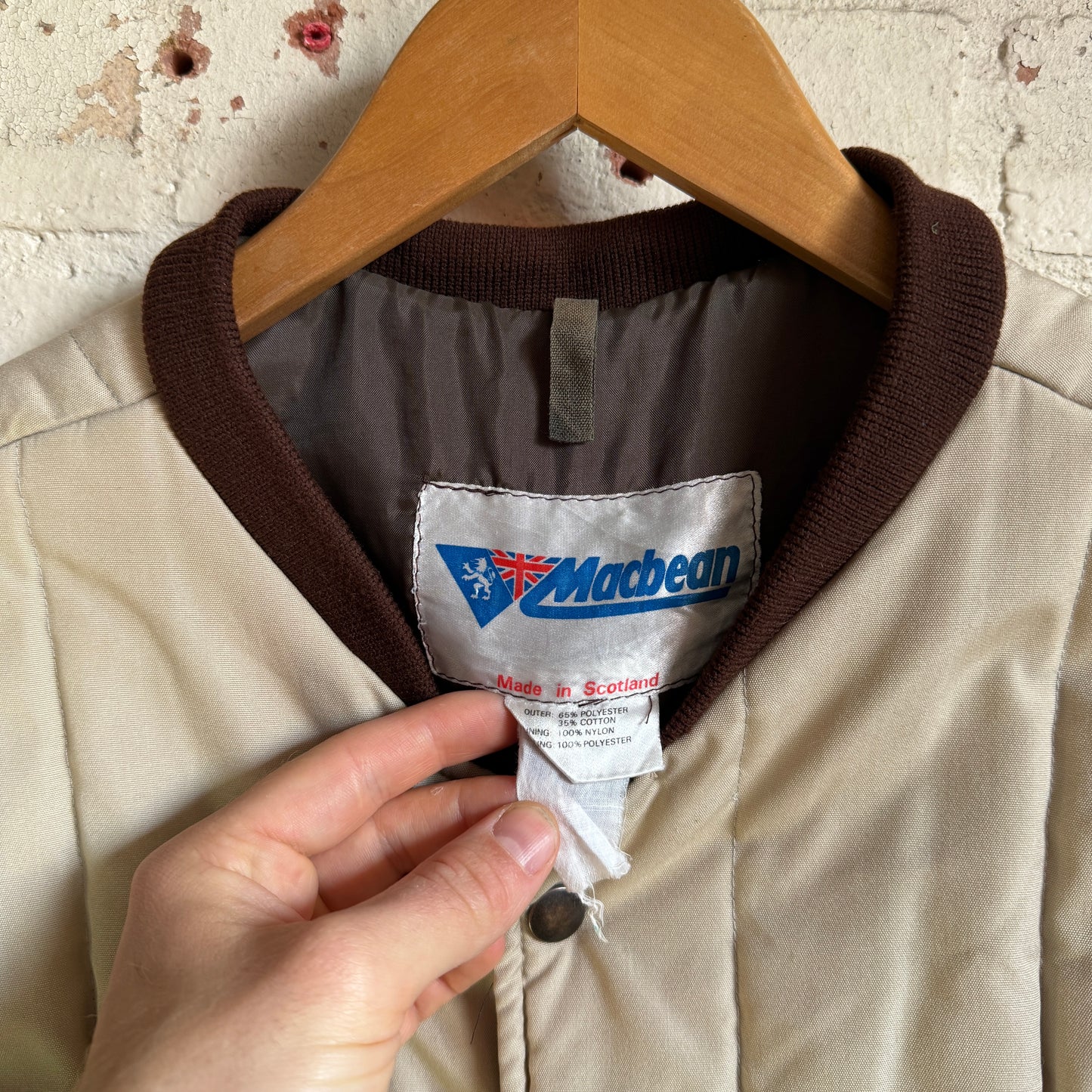 1980s Beige Padded Macbean Gilet Jacket