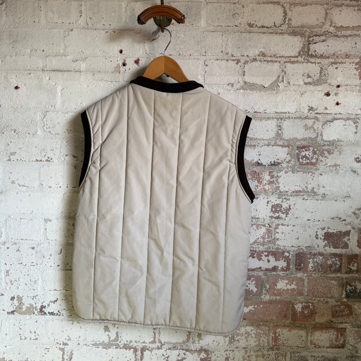 1980s Beige Padded Macbean Gilet Jacket