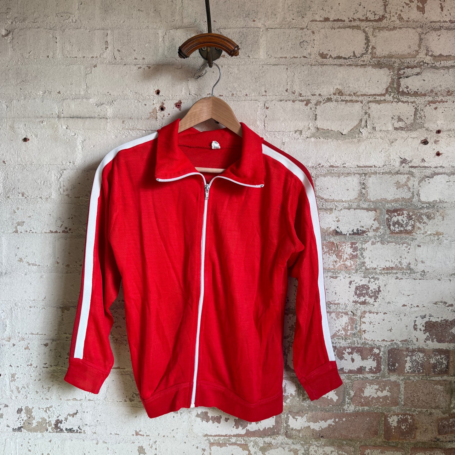 1970s Red Zip Up Track Top