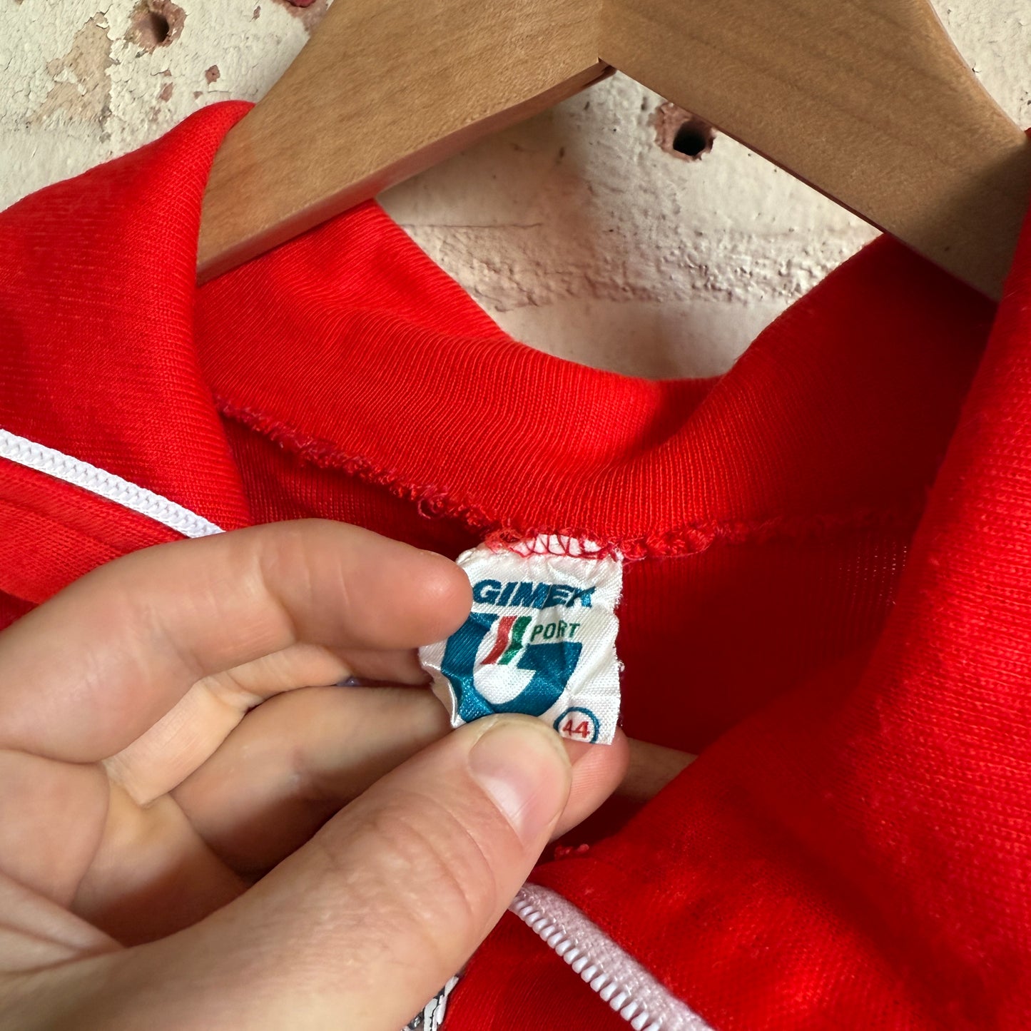 1970s Red Zip Up Track Top