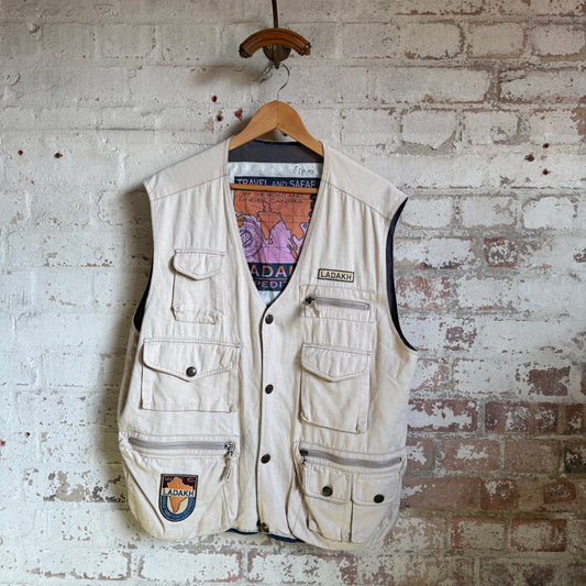 1990s Beige Tactical Himalayan Land Gilet Vest Jacket