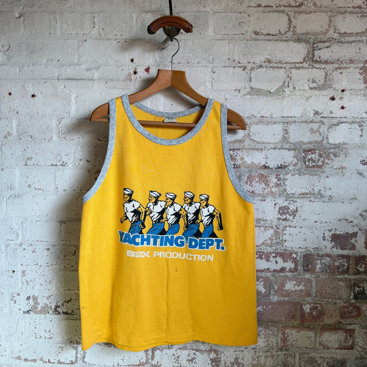 1980s yellow Sailor Graphic Vest Top