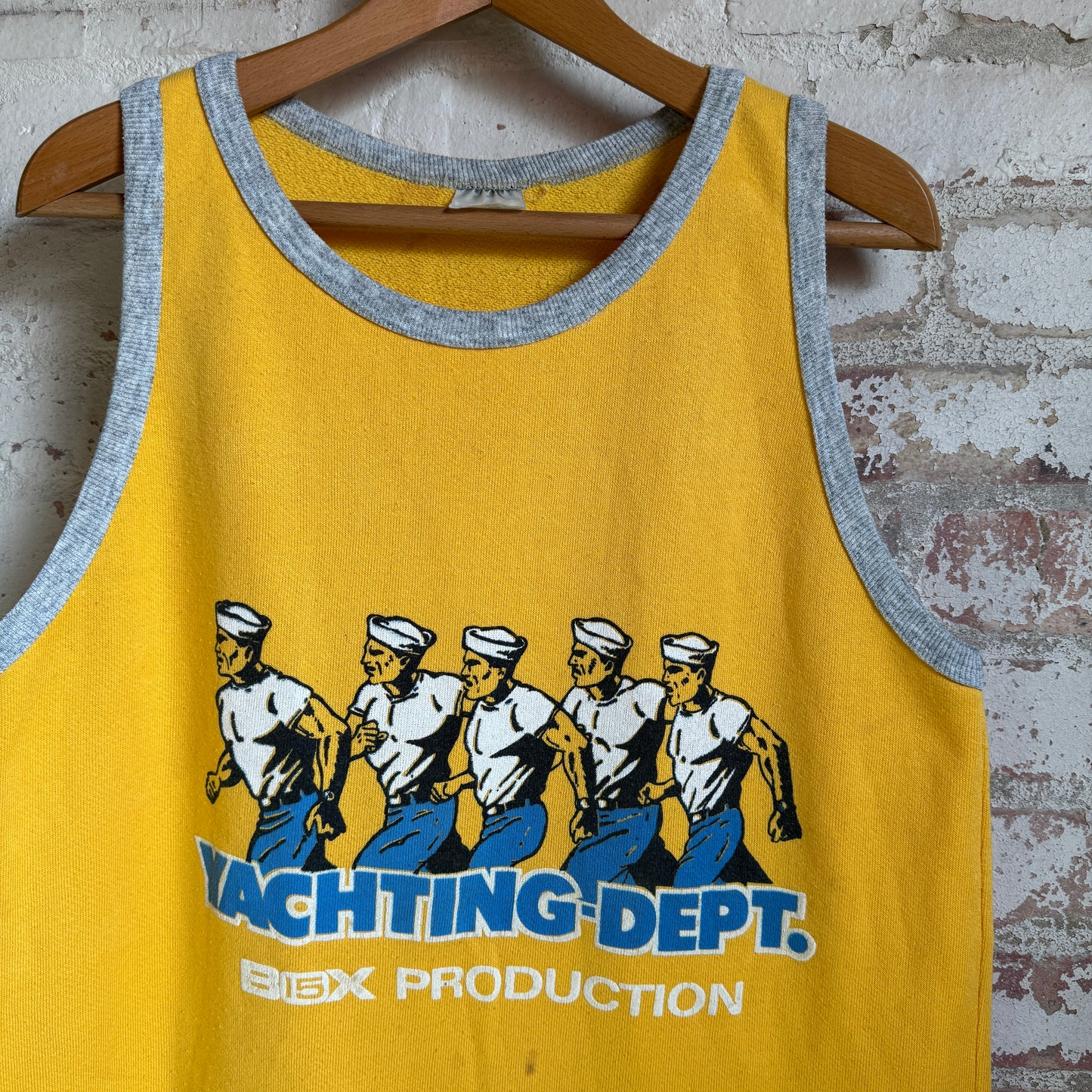 1980s yellow Sailor Graphic Vest Top