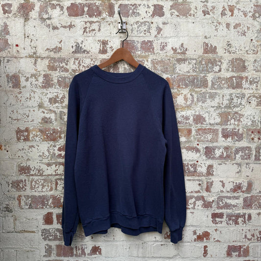 1980s Navy Raglan Blank Sweatshirt