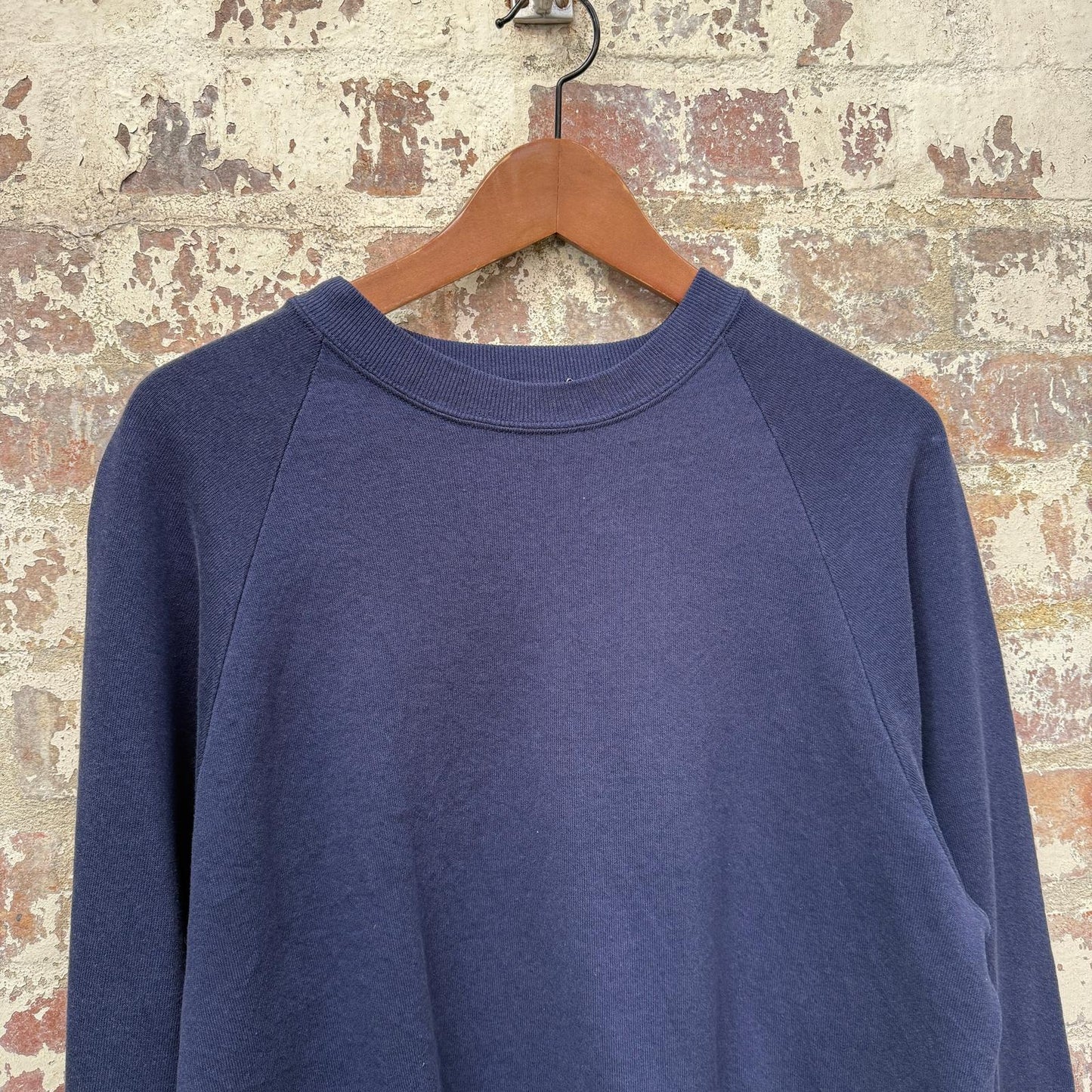 1980s Navy Raglan Blank Sweatshirt