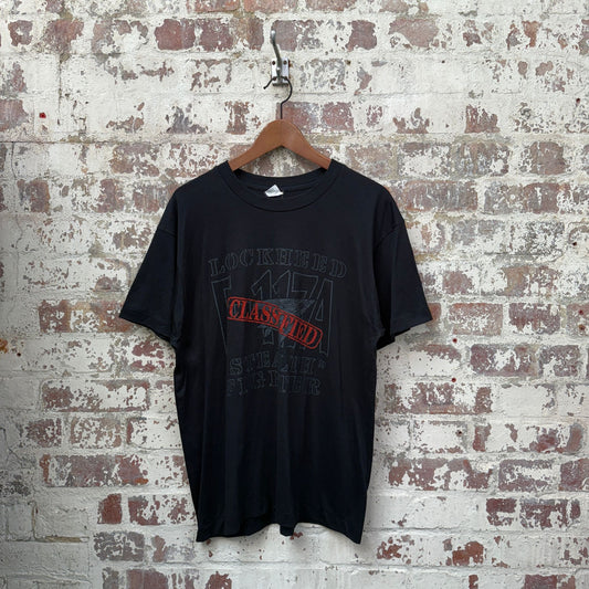 1980s Black Classified Graphic T-Shirt
