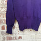 1930s Purple NYU Wool Boat Neck College Knitted Jumper