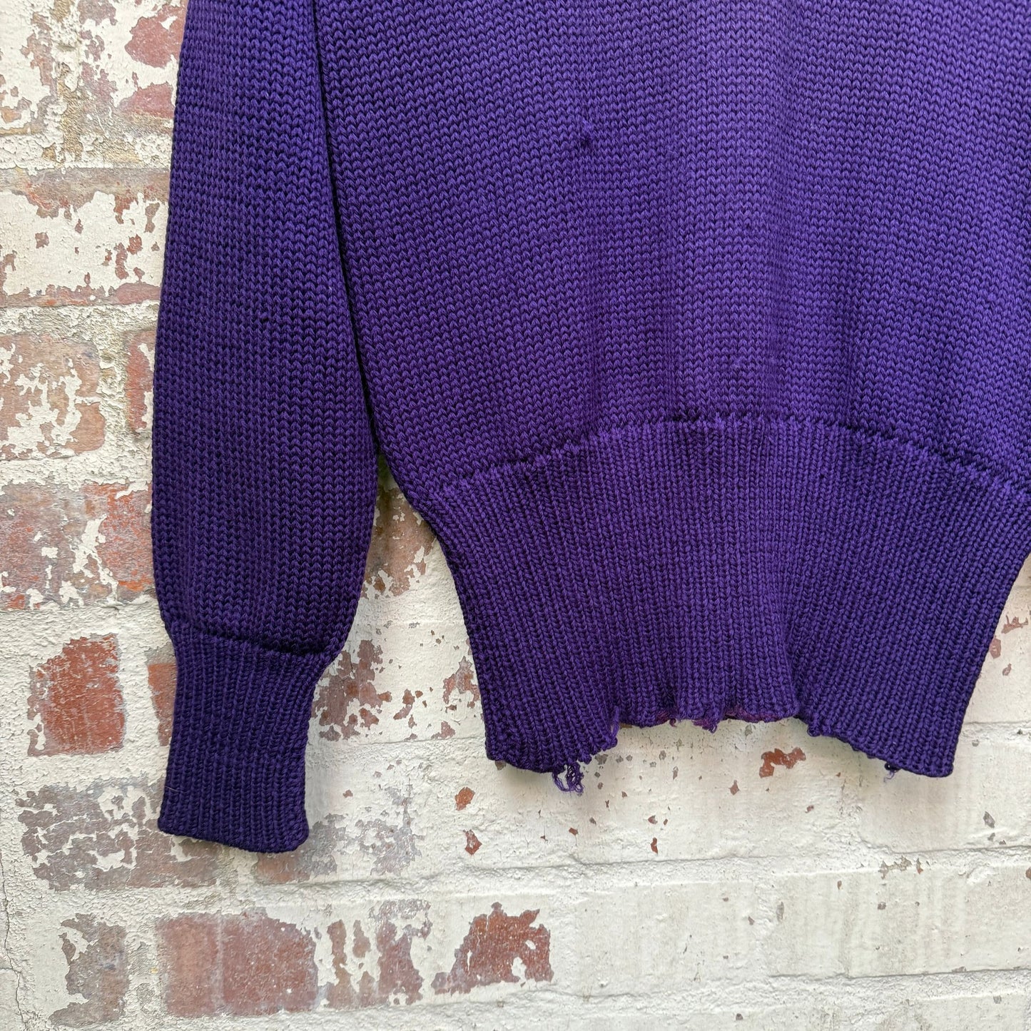 1930s Purple NYU Wool Boat Neck College Knitted Jumper