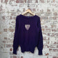 1930s Purple NYU Wool Boat Neck College Knitted Jumper