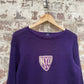 1930s Purple NYU Wool Boat Neck College Knitted Jumper