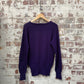 1930s Purple NYU Wool Boat Neck College Knitted Jumper