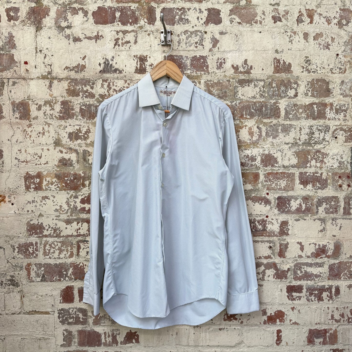 1970s White Nylon St Michaels Checkered Shirt