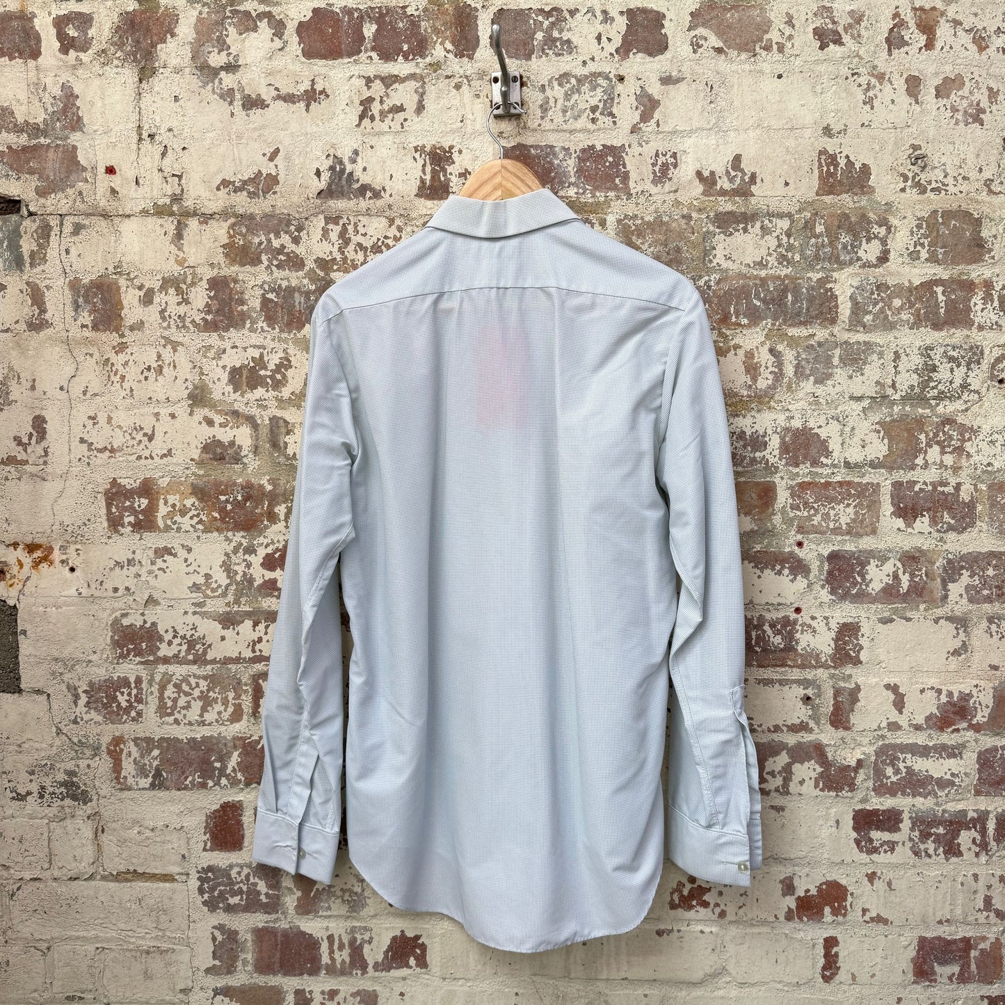 1970s White Nylon St Michaels Checkered Shirt