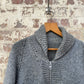 1970s Grey Cowichan Zip Knitted Jumper