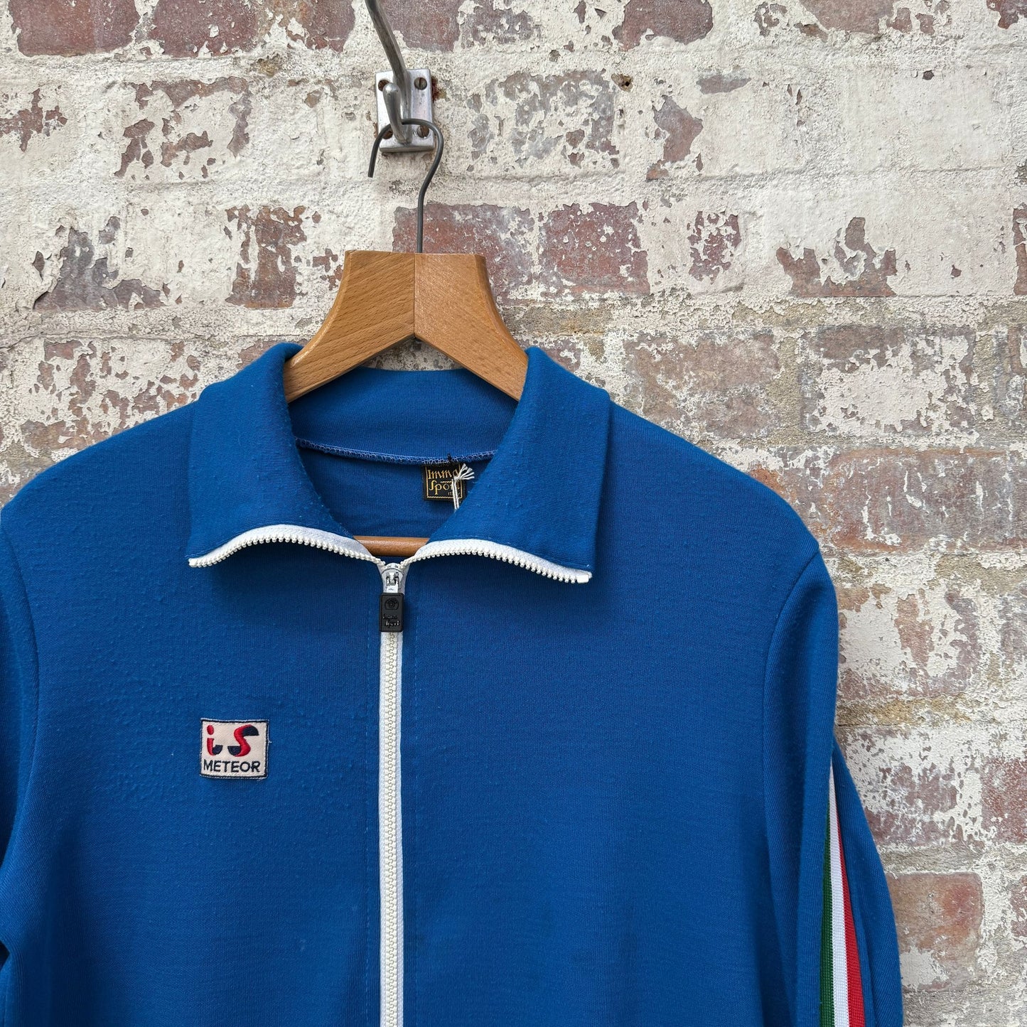 1980s Blue Zip Up Track Top
