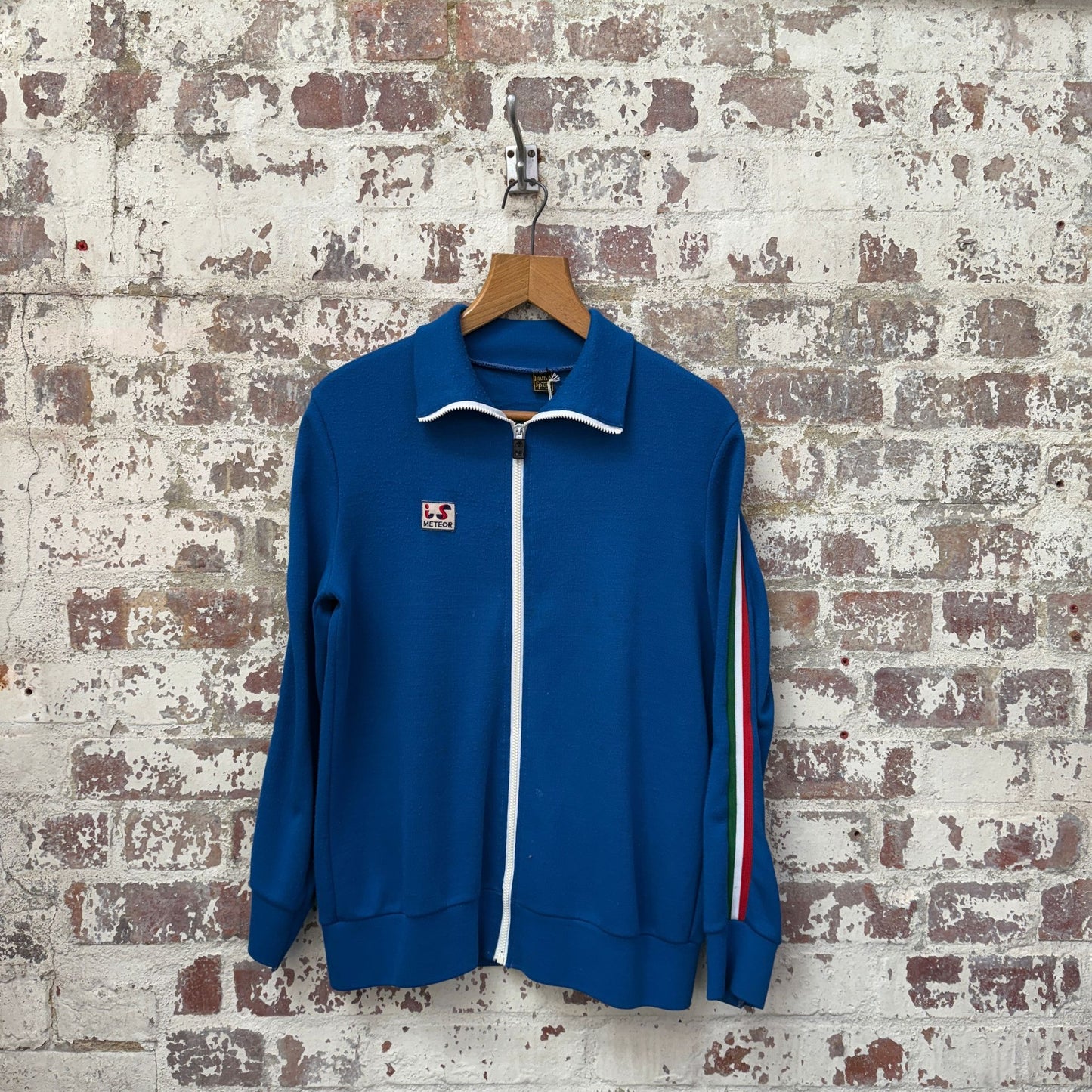 1980s Blue Zip Up Track Top