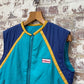 1980s Turquoise Zip Padded Gilet Jacket