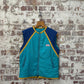 1980s Turquoise Zip Padded Gilet Jacket