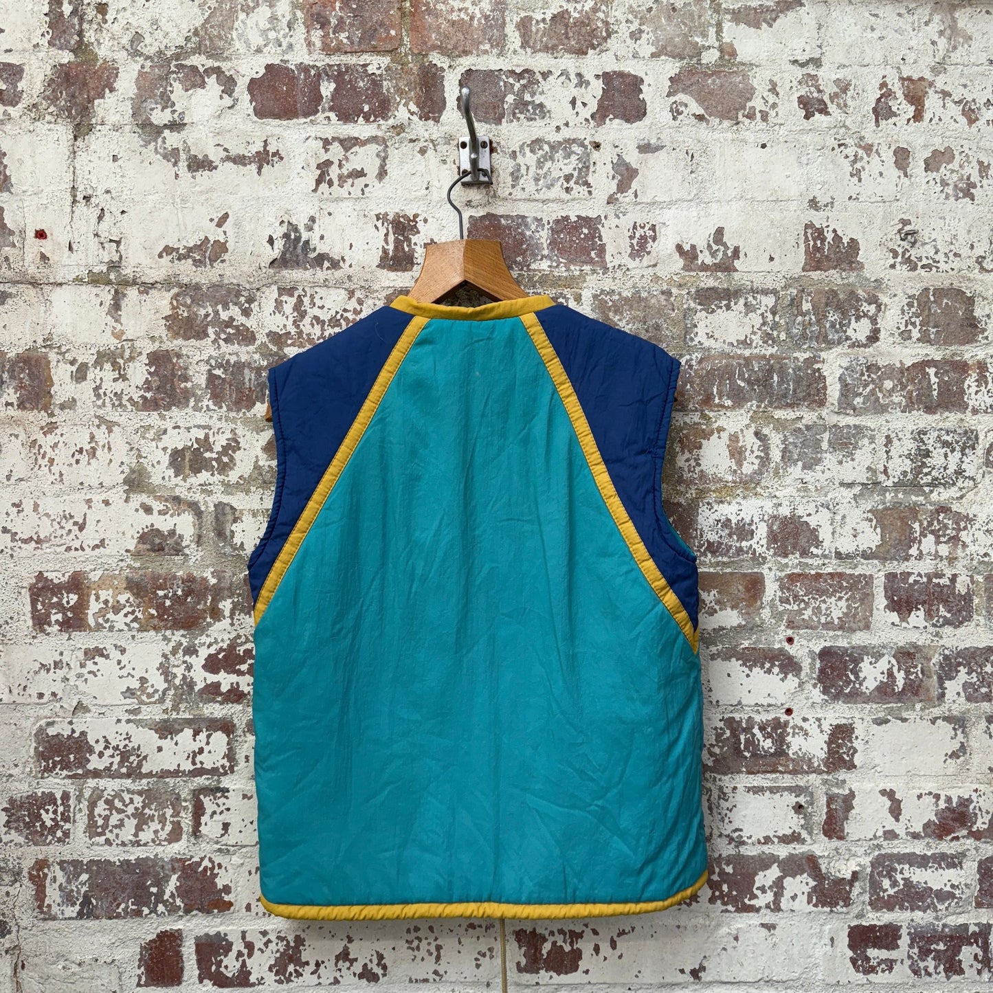 1980s Turquoise Zip Padded Gilet Jacket