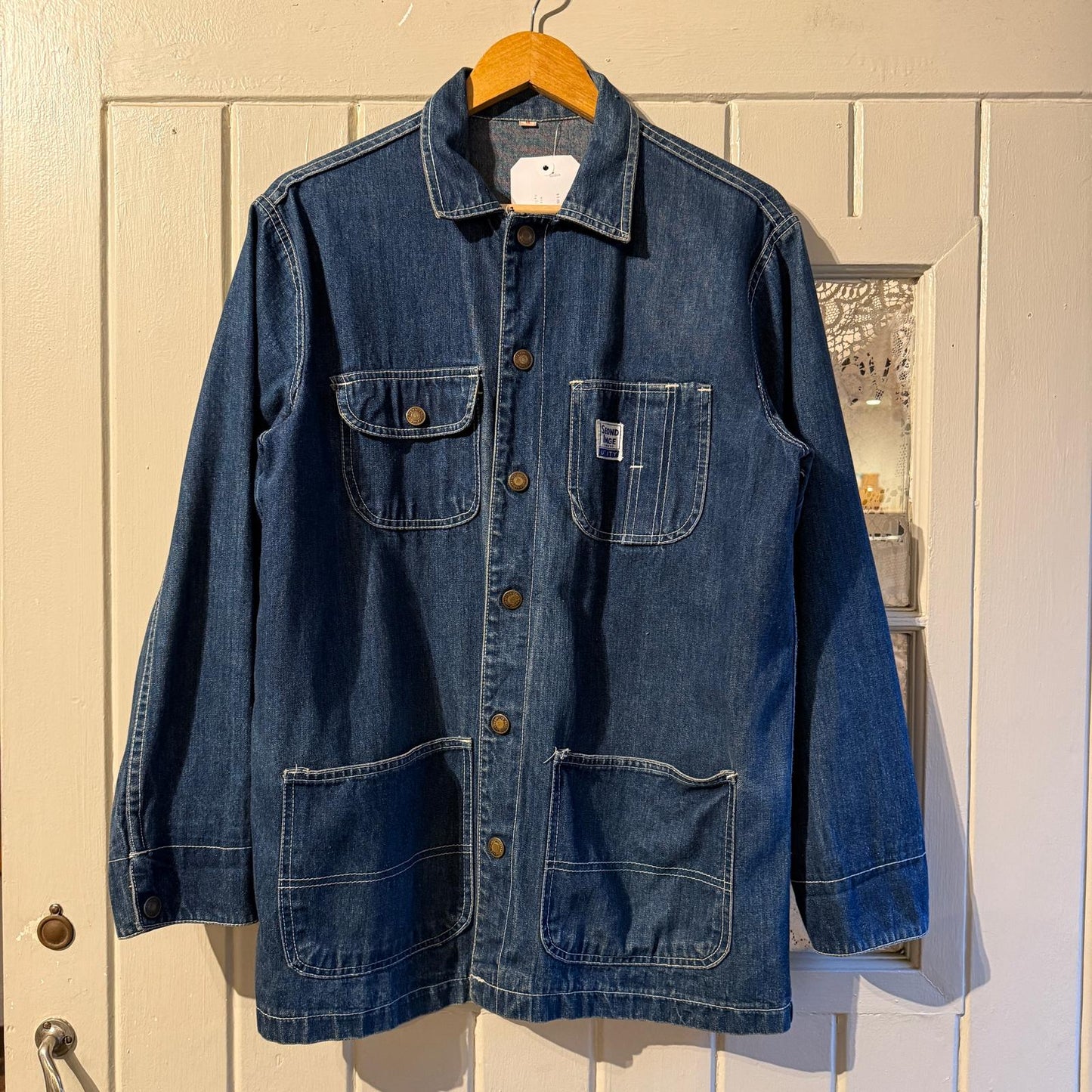 1960s Dark Blue Work Wear Denim Jacket