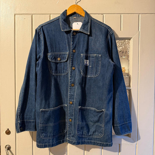1960s Dark Blue Work Wear Denim Jacket