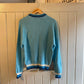 1970s Blue V-Neck Knitted Jumper
