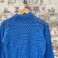 Vintage 1970s 1980s Blue Knitted Crocket Long Sleeve Jumper