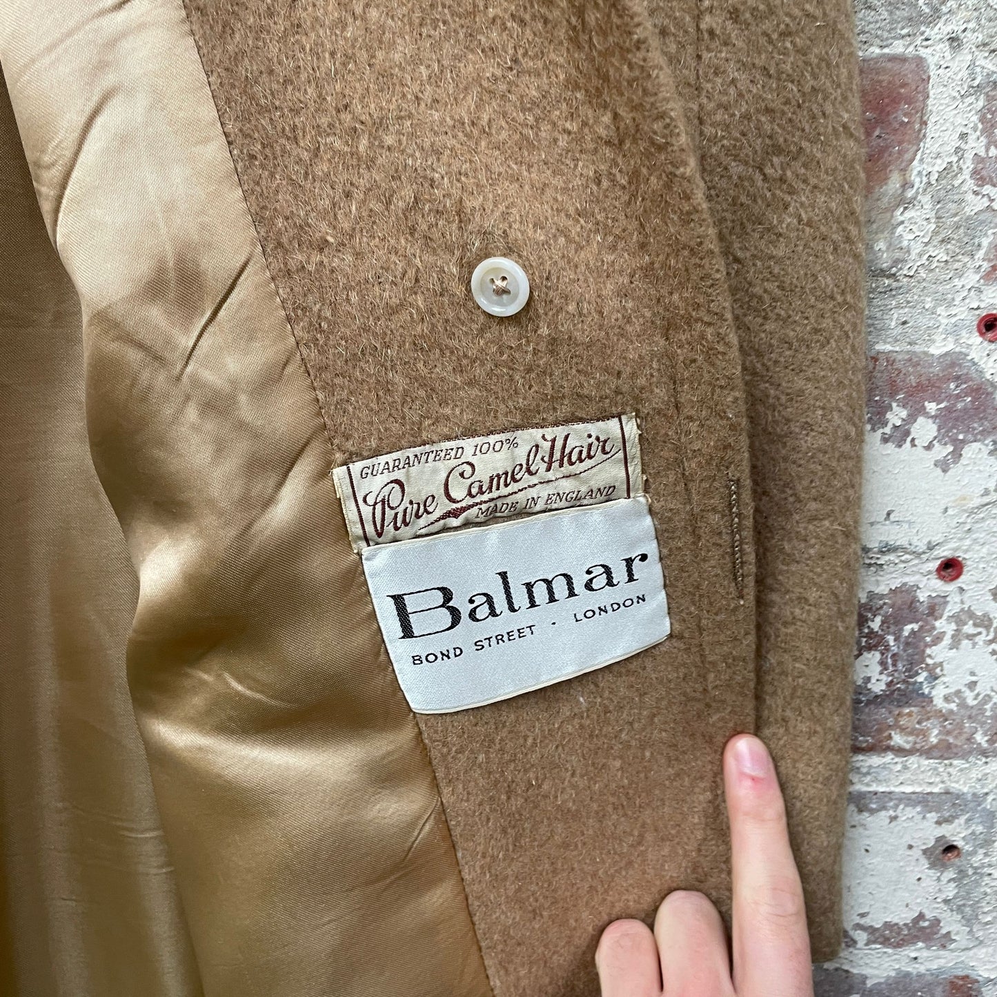 Vintage 1960s Beige Camel Long Jacket Coat