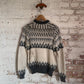 1980s Beige Wool Patterned Knitted Jumper