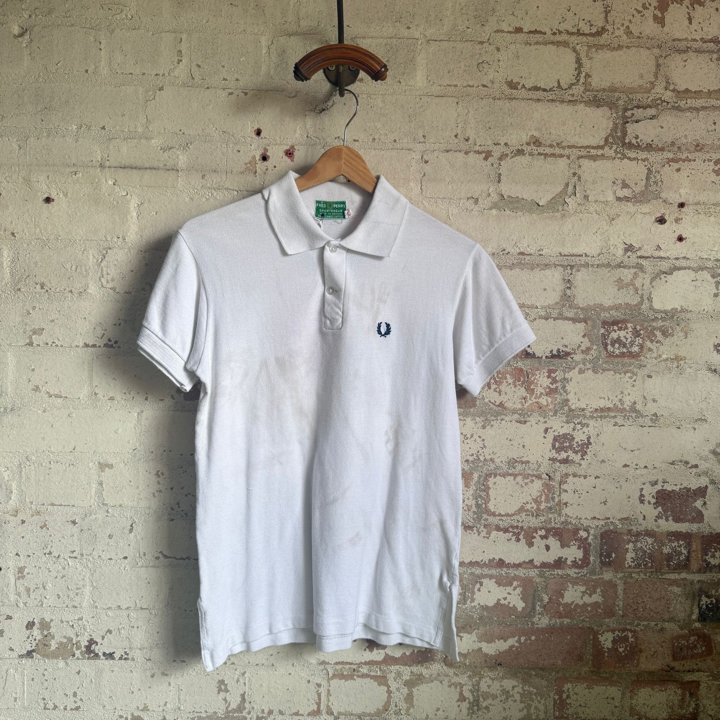 1970s White Fred Perry Polo Shirt