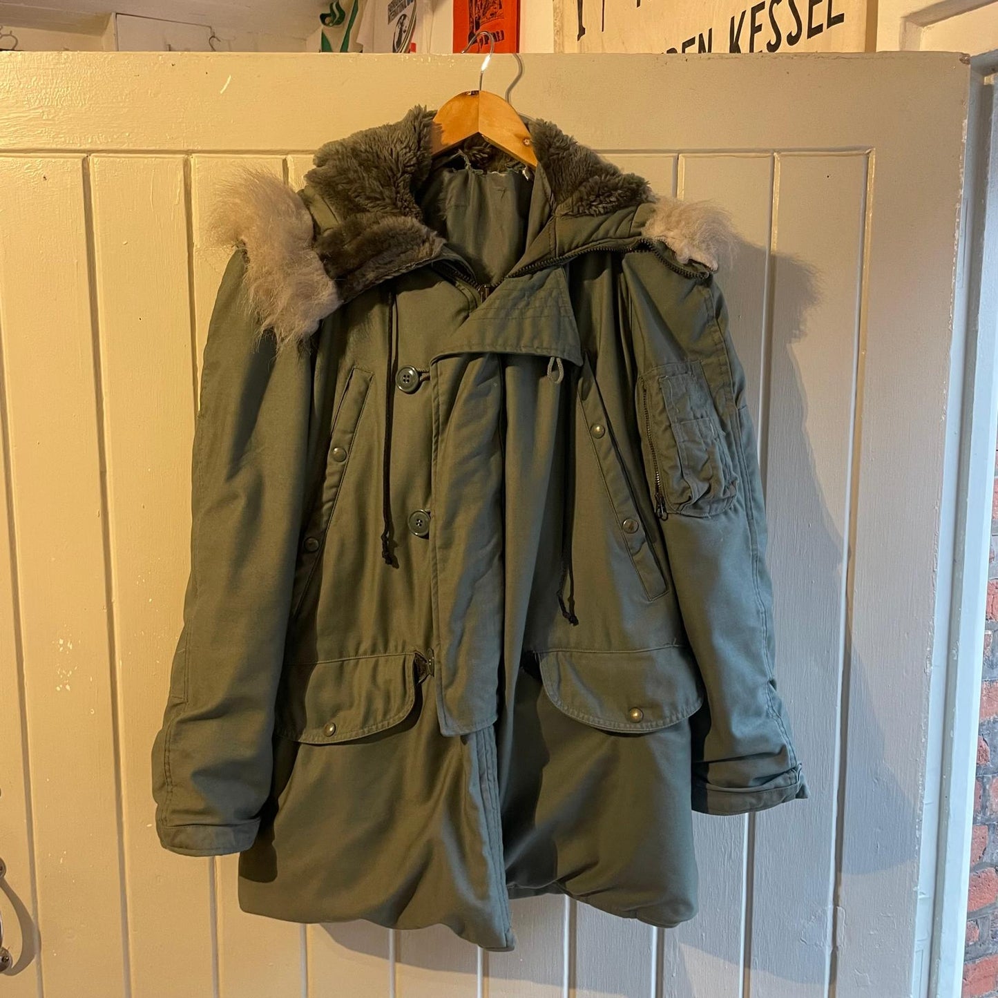1970s Green US Military Parka Jacket Coat
