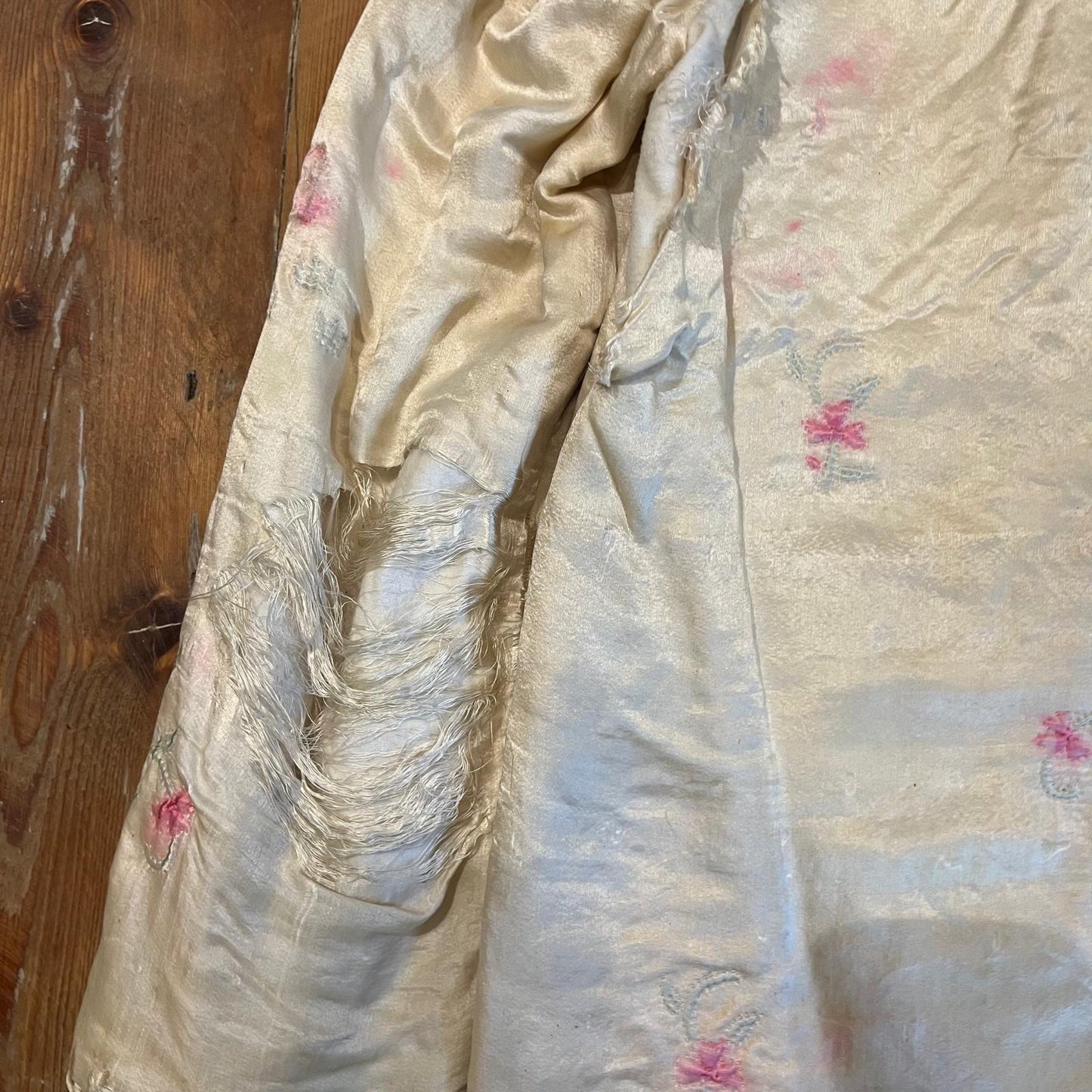 1940s Silk Satin Embroidered Jacket Coat