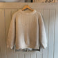 1970s Cream British Ribbed Knitted Wool Jumper