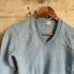 1970s Light Blue Knitted V-Neck Jumper