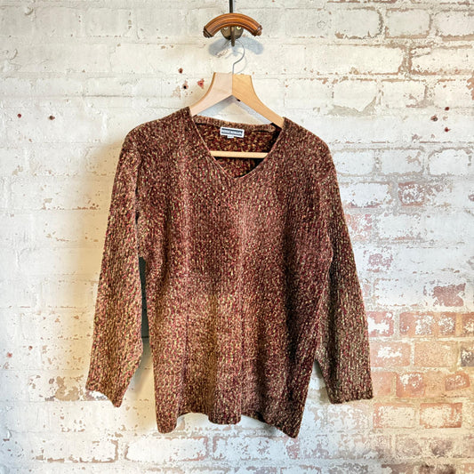 1980s Brown Knitted Spec Jumper