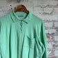 1990s Green Next Knitted long Sleeve Polo Shirt Top