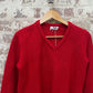 Vintage 1970s 1980s Red Knitted Jumper