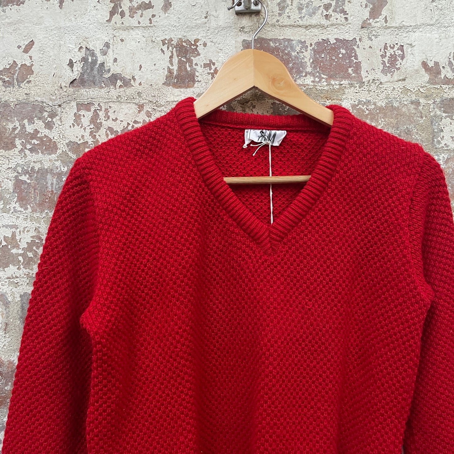 Vintage 1970s 1980s Red Knitted Jumper