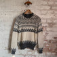 1980s Beige Wool Patterned Knitted Jumper
