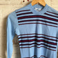 1970s Blue Striped Knitted Sweater Jumper