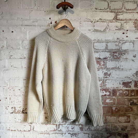 1970s Cream Wool Peter Storm Knitted Jumper